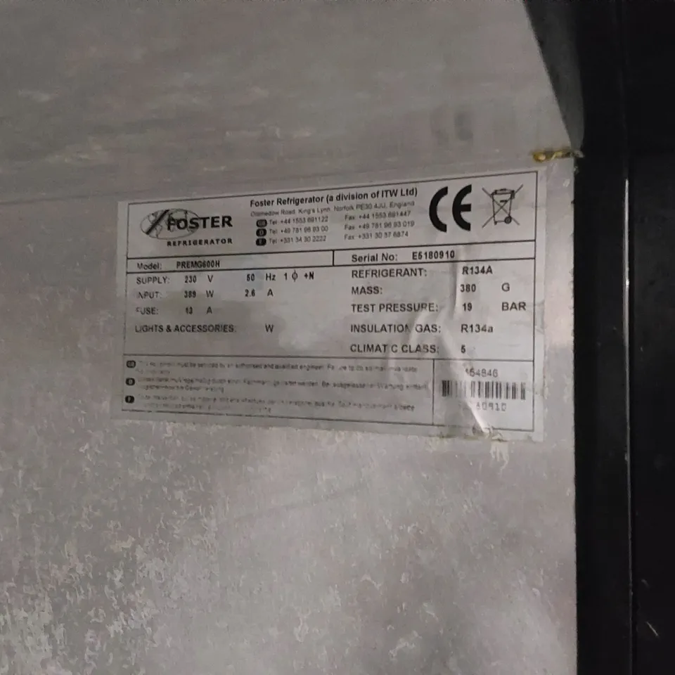 FOSTER PREMG600H COMMERCIAL UPRIGHT REFRIGERATOR 