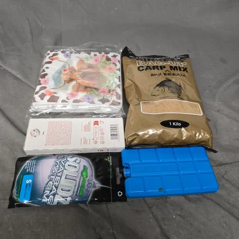 APPROXIMATELY 15 ASSORTED HOUSEHOLD ITEMS TO INCLUDE - NAPKINS , CARP MIX , AIR UP PODS , ETC