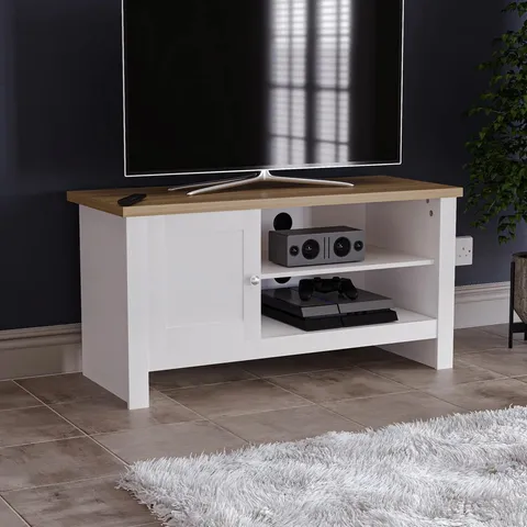 BOXED BEACSFIELD TV STAND FOR TVS UP TO 50" - WHITE (1 BOX)