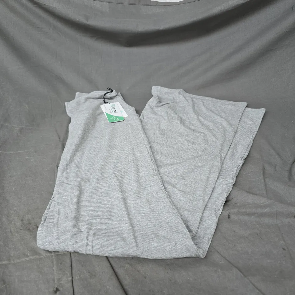 TALA 365 SCULPTING LOUNGE ROLL WAIST FLARED TROUSERS IN GREY MARL SIZE L