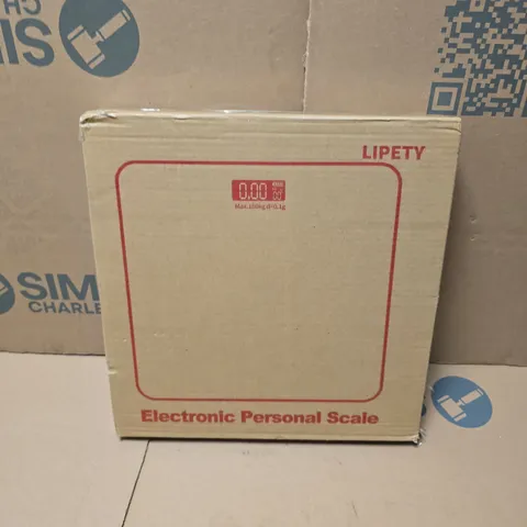 BOXED LIPETY ELECTRONIC PERSONAL SCALE IN BLACK