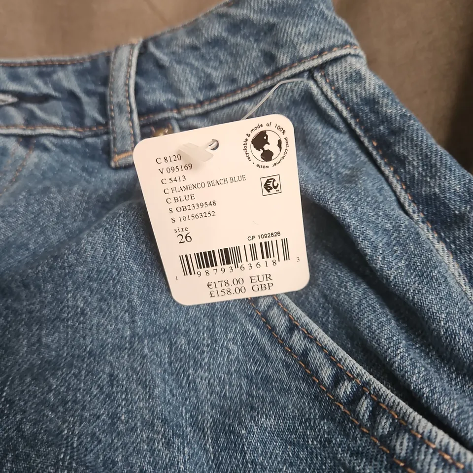 WE THE FREE FLAMENCO BEACH BLUE DENIM SKIRT SIZE 26