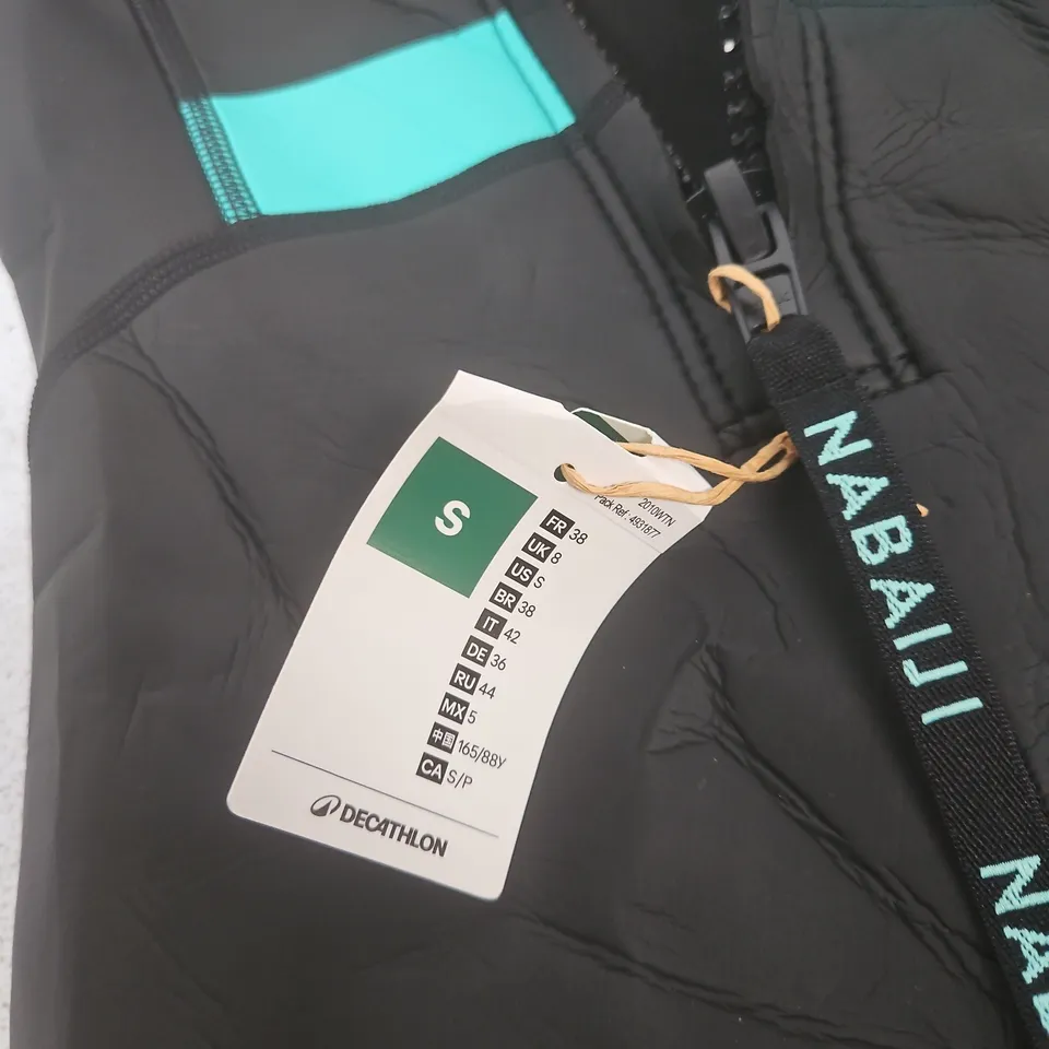 NABAIJI WOMEN'S WETSUIT – LONG-SLEEVE NEOPRENE, BLACK WITH TEAL ACCENTS, UK S