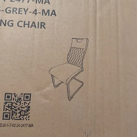 BOXED DINING CHAIRS (SET OF 4) - GREY (1 BOX)