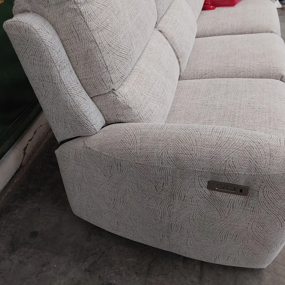 QUALITY BRITISH DESIGNER G PLAN MALVERN POWER RECLINING THREE SEATER SOFA MASCA SMOKE FABRIC 