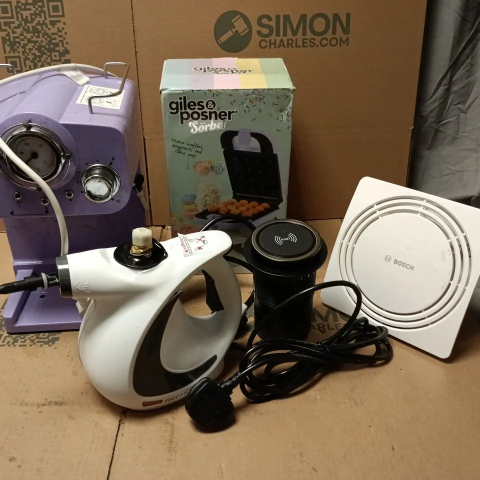 LOT OF 9 ASSORTED ELECTRICAL ITEMS TO INCLUDE COFFEE MACHINE, WEIGHING SCALES AND HOME NETWORKING HUB