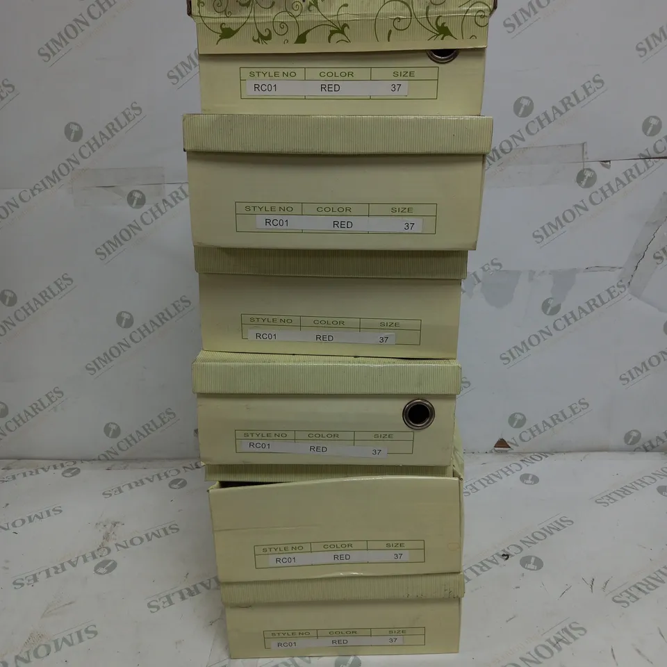 6 BOXED PAIRS OF SINLY WEDGE SHOES SIZE 37 