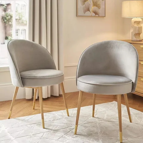 CARINA PAIR OF DINING CHAIRS - GREY - COLLECTION ONLY