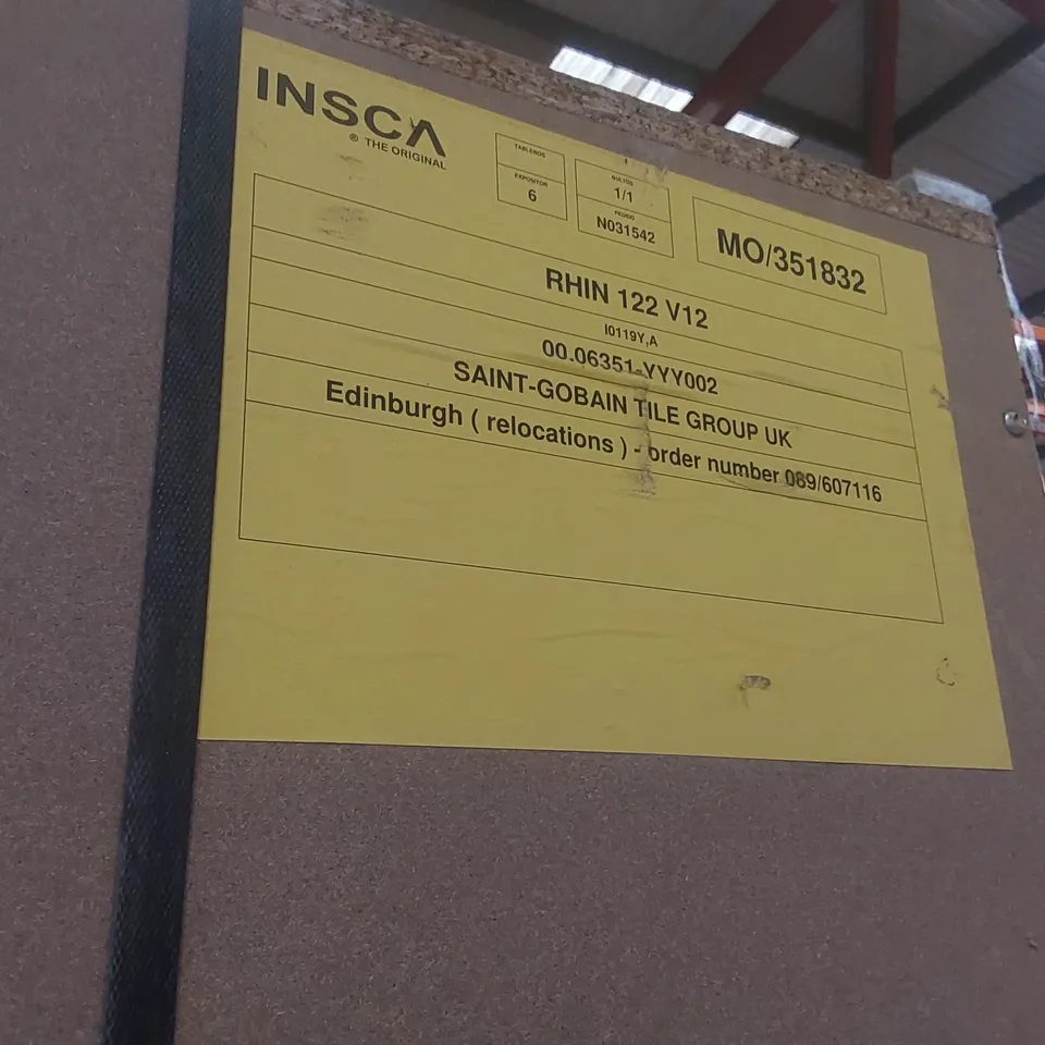 PALLET CONTAINING COMMERCIAL DISPLAY UNIT PARTS