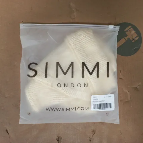 BAGGED SIMMI LONDON SEQUIN DRAPE TOP IN YELLOW SIZE SMALL