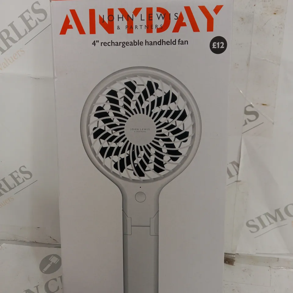BOXED ANYDAY 4" RECHARGEABLE HANDHELD FAN