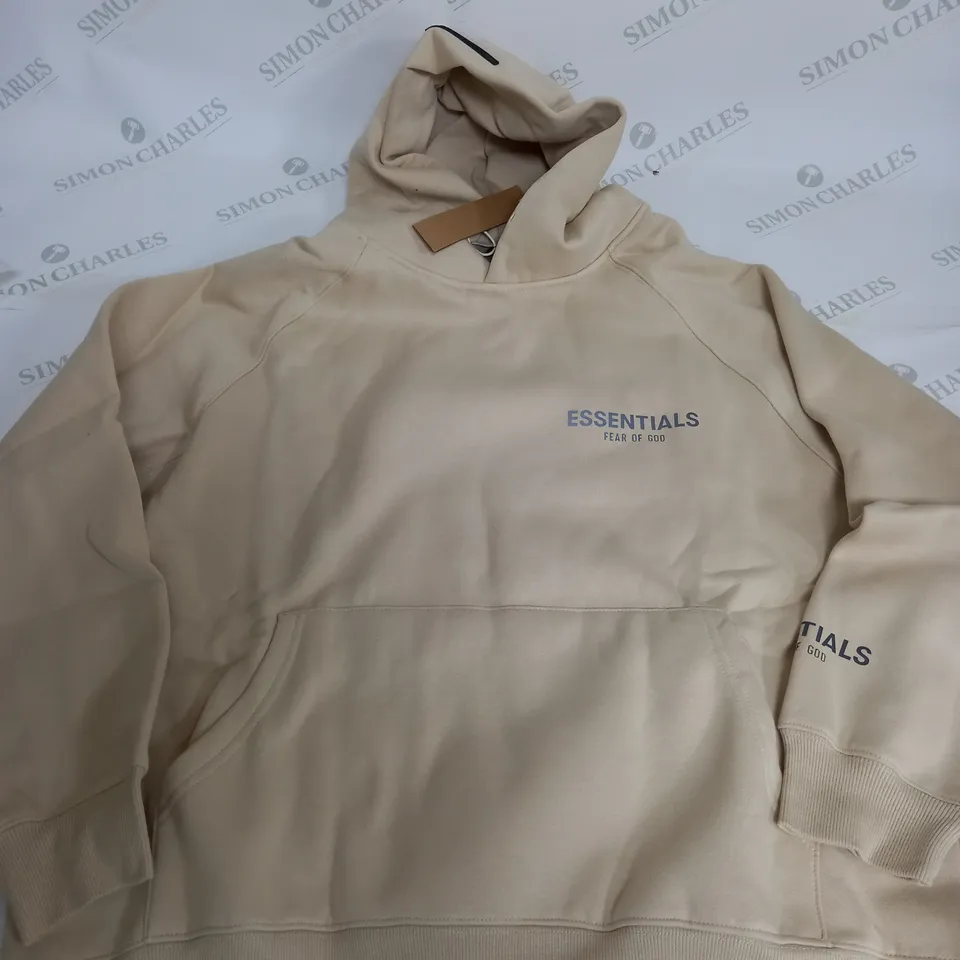 ESSENTIALS FEAR OF GOD HOODIE BEIGE - SMALL