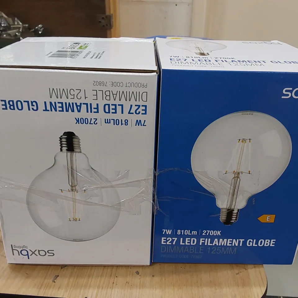 BOXED 50W EQUIVALENT G40 E27/MEDIUM LIGHT BULBS (SET OF 2)