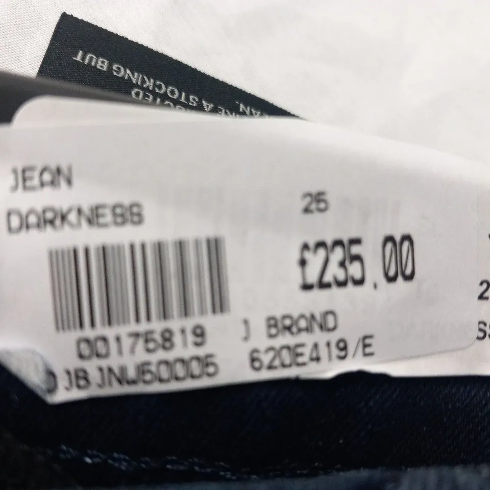 J BRAND SUPER SKINNY BLUE STOCKING MID RISE JEANS SIZE 25