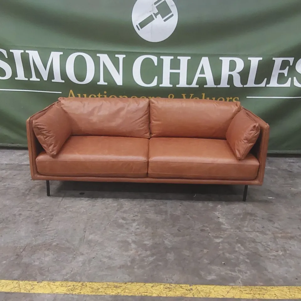 QUALITY DESIGNER BARBUDA GENUINE LEATHER 3 SEATER SOFA