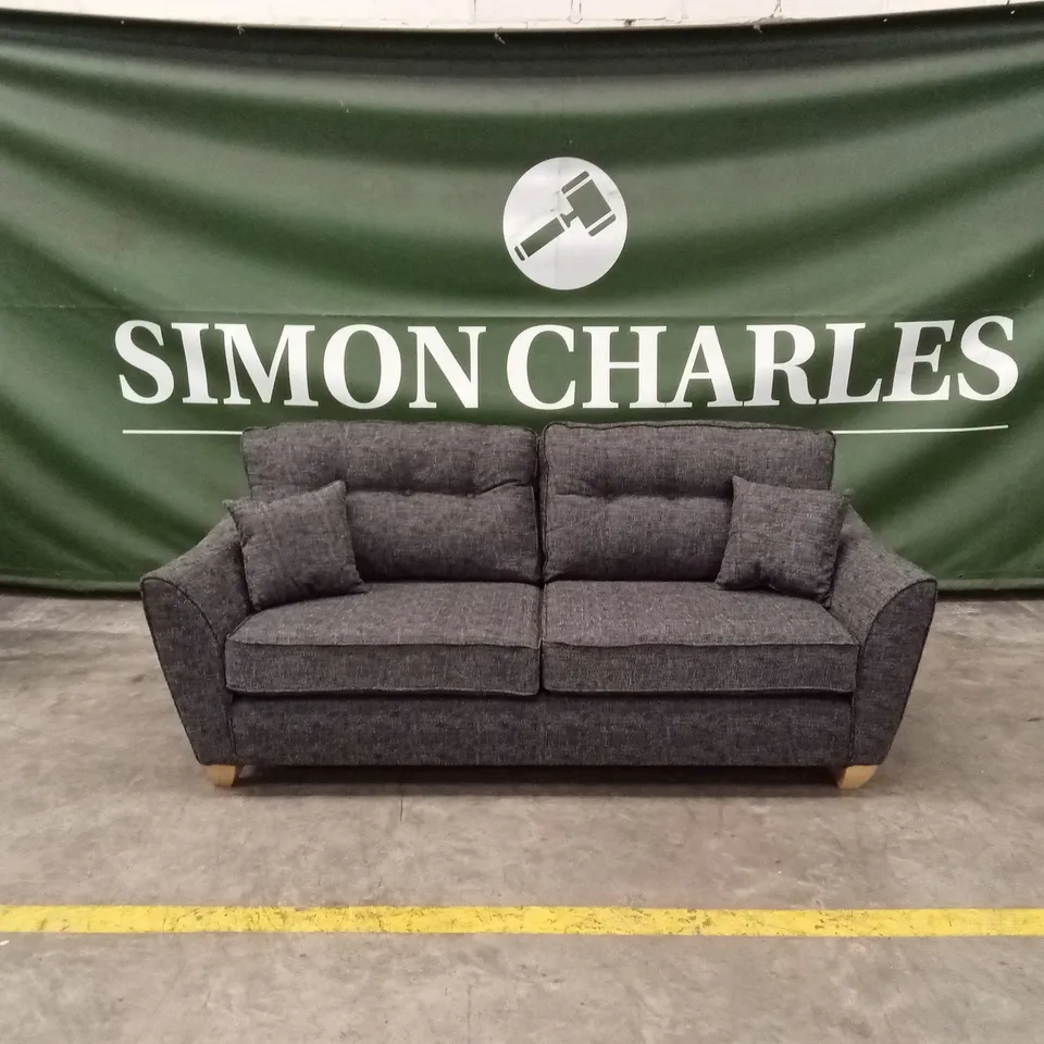 HALSTOW 3 SEATER FABRIC SOFA - CHARCOAL RRP £749