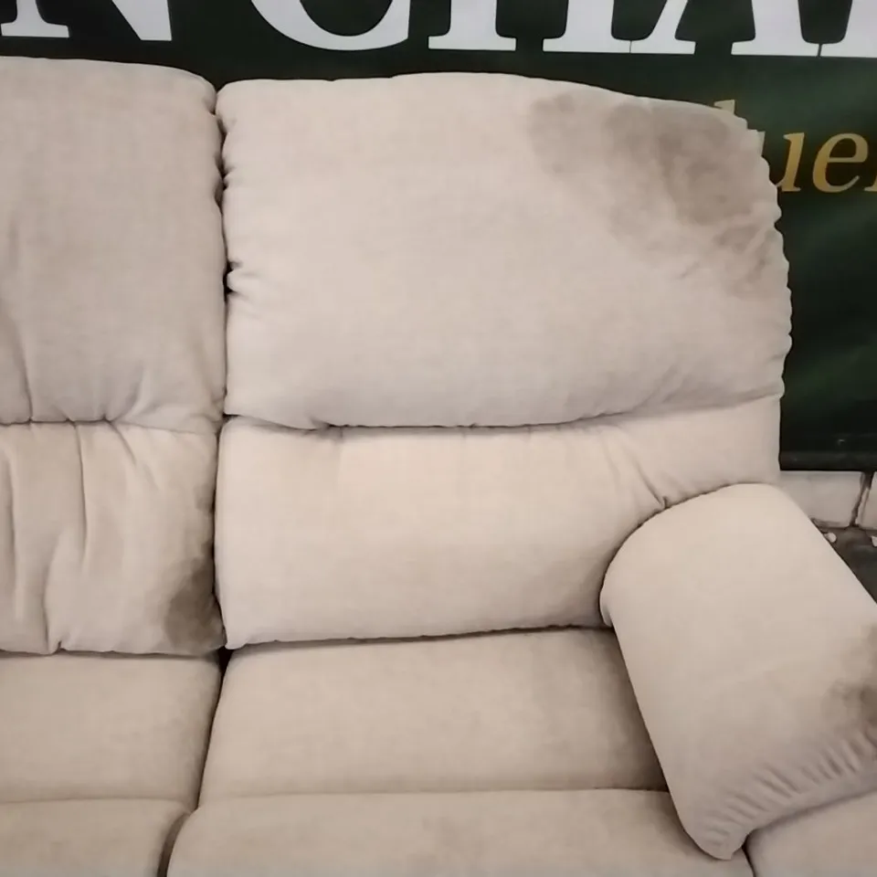 QUALITY BRITISH DESIGNED & MANUFACTURED G PLAN CREAM FABRIC 2 SEATER SOFA