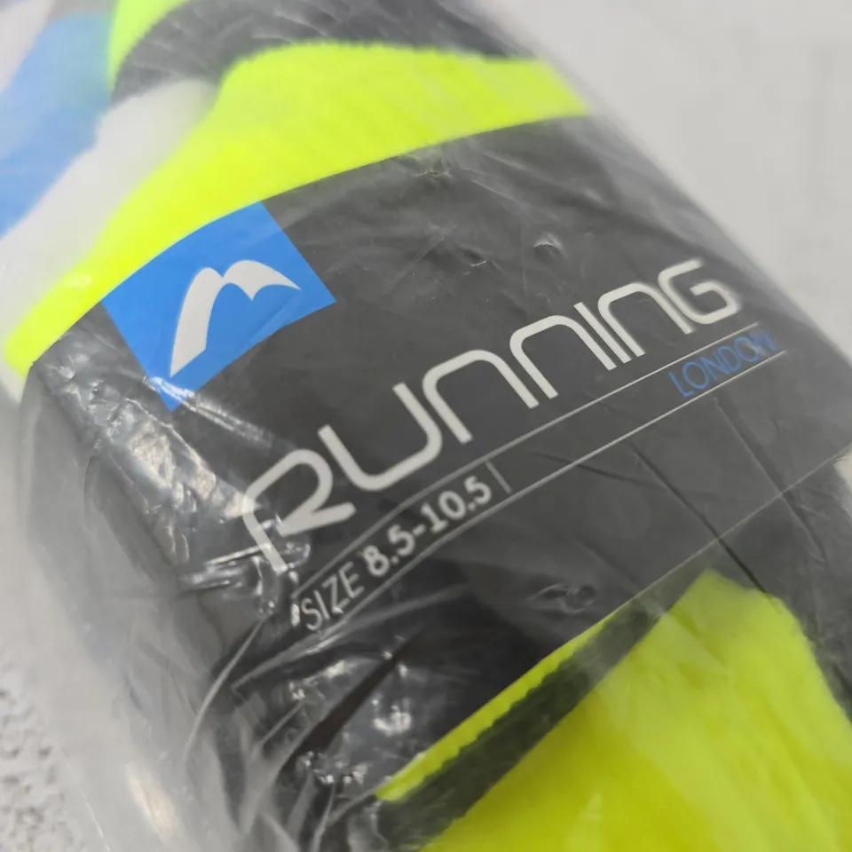 MORE MILE LONDON RUNNING SOCK – MEN'S UK 8.5-10.5 (EUR 42-45) NEON YELLOW/BLACK