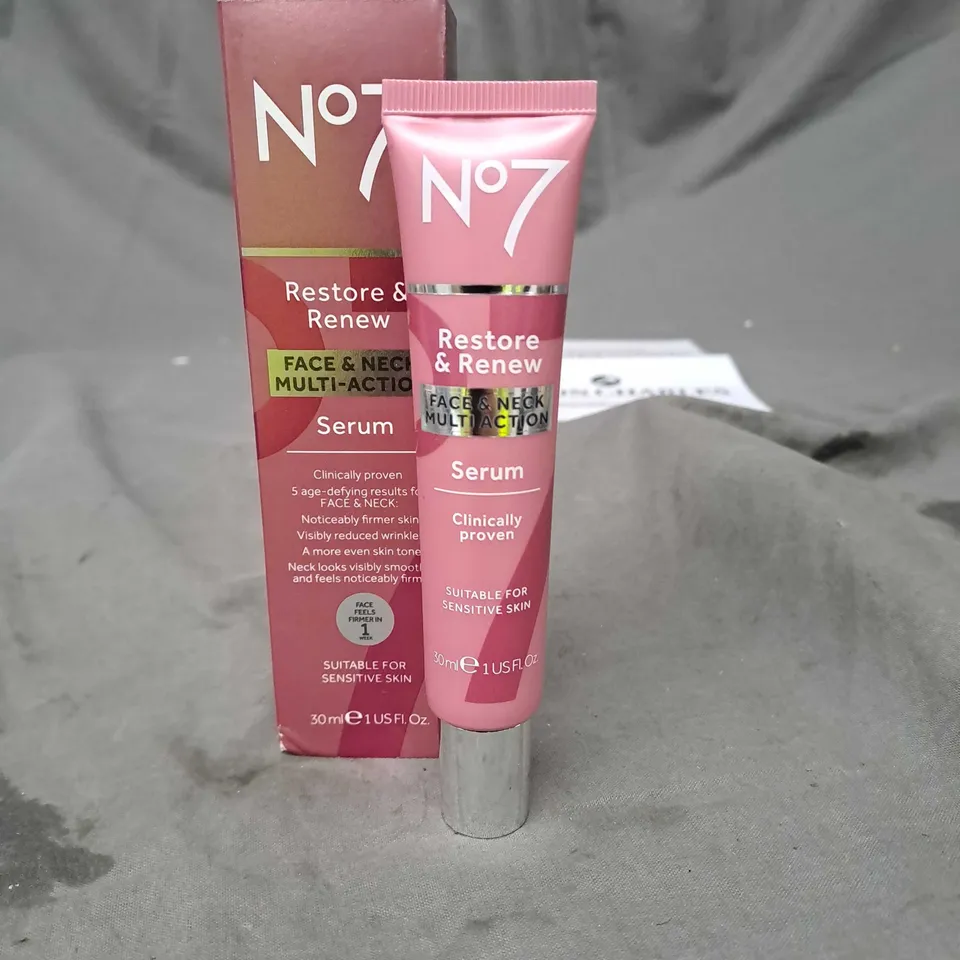 NO7 RESTORE AND RENEW FACE & NECK MULTI-ACTION SERUM 30ML