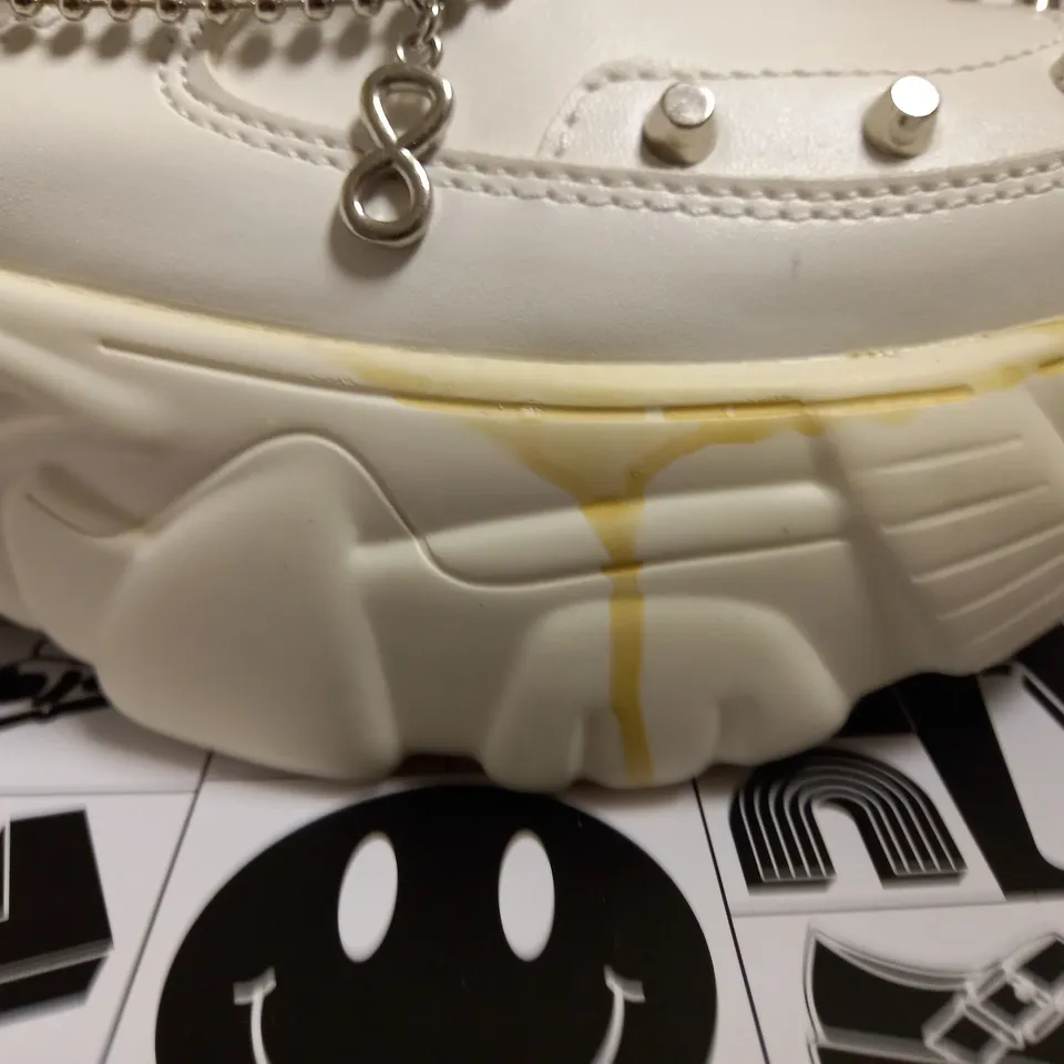 KOI VEGAN JINX WHITE MYSTIC CHARM TRAINERS - SIZE 6