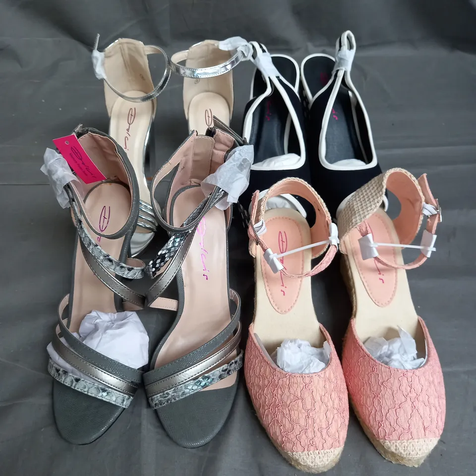 BOX OF 10 PAIRS OF ASSORTED DOLCIS SHOES IN VARIOUS STYLES, COLOURS AND SIZES
