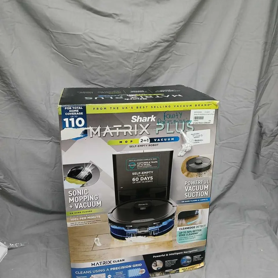 SHARK MATRIX PLUS 2-IN-1 SELF-EMPTY ROBOT VACUUM & MOP – BOXED