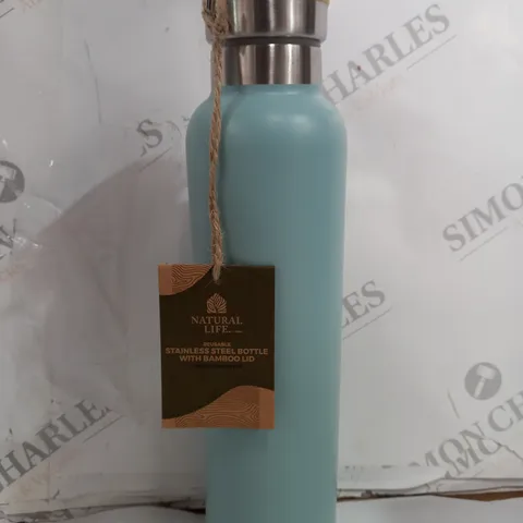 NATURAL LIFE STAINLESS STEEL BOTTLE WITH BAMBOO LID