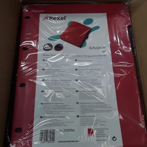 BOXED CONTAINING 5 PACKS OF 3 BRAND NEW REXEL BINDER DIVIDERS