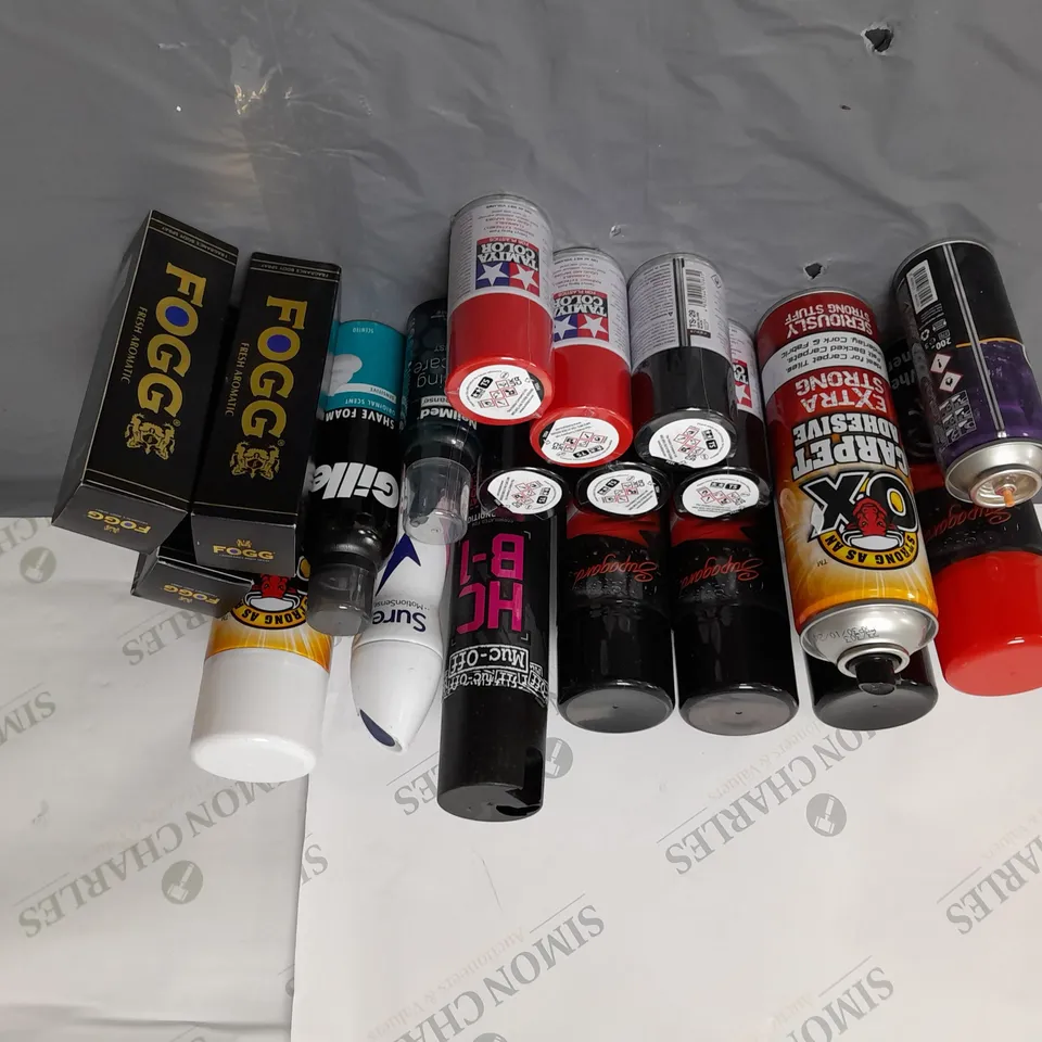 LOT OF APPROX. 20 AEROSOL SPRAYS FOR PERSONAL CARE AND CAR CARE