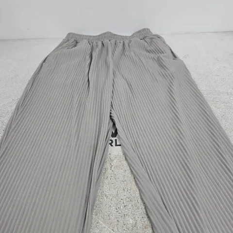 BÉLIER GREY PLEATED TROUSERS WITH ELASTIC WAIST – WOMENSWEAR
