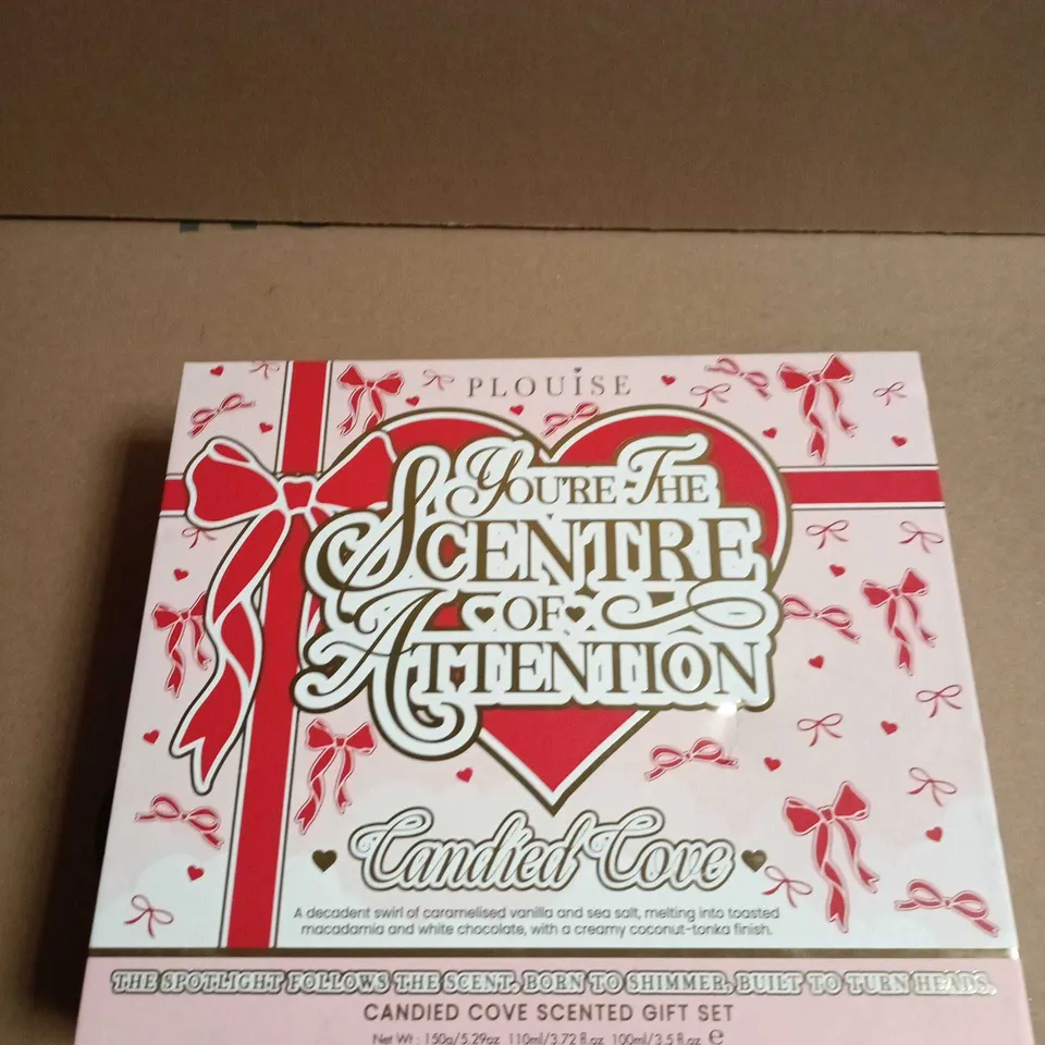 PLOUISE CANDIED COVE SCENTED GIFT SET BODY BUTTER 150G, HAIR & BODY MIST 110ML AND BATH OIL 100ML