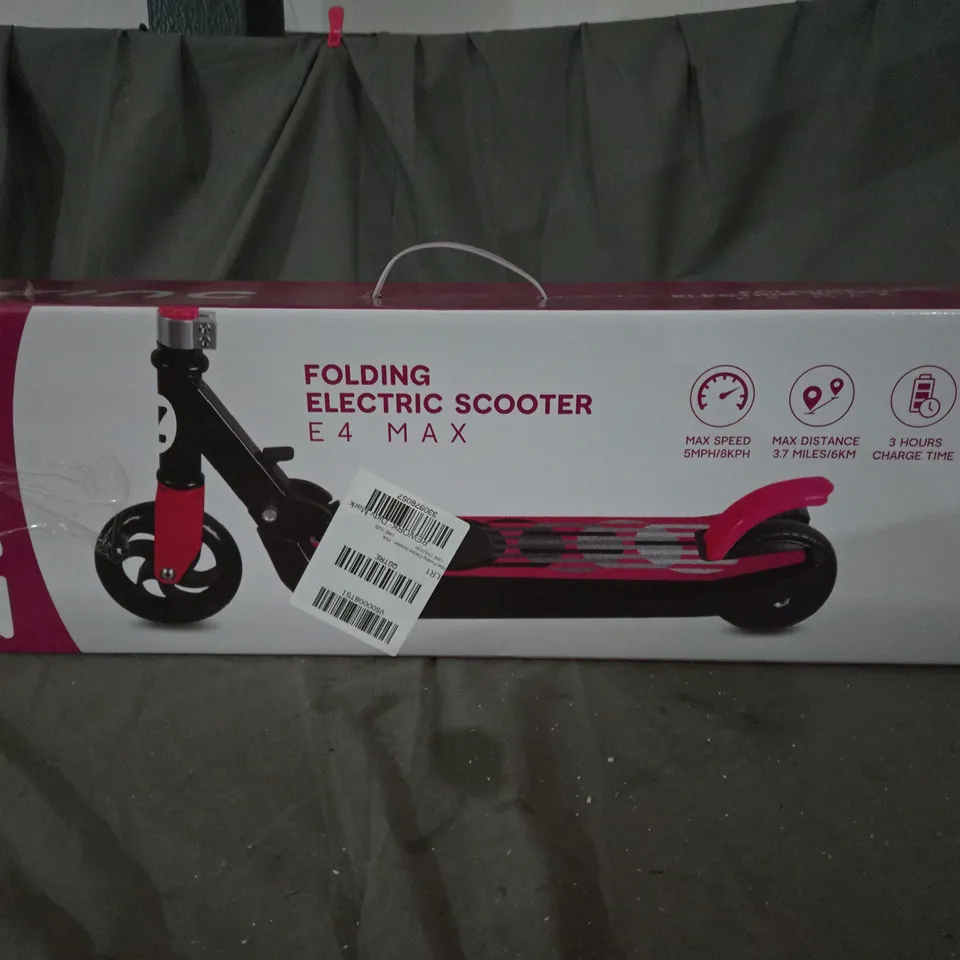 BOXED ZINC E4 MAX FOLDING ELECTRIC SCOOTER IN PINK  RRP £139.99