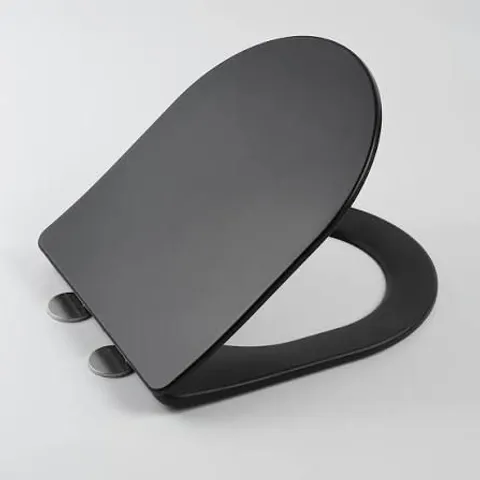 BOXED AREZZO MATT BLACK SOFT CLOSE TOILET SEAT FOR WH & CC PAN PART NO:AZMB2SEAT