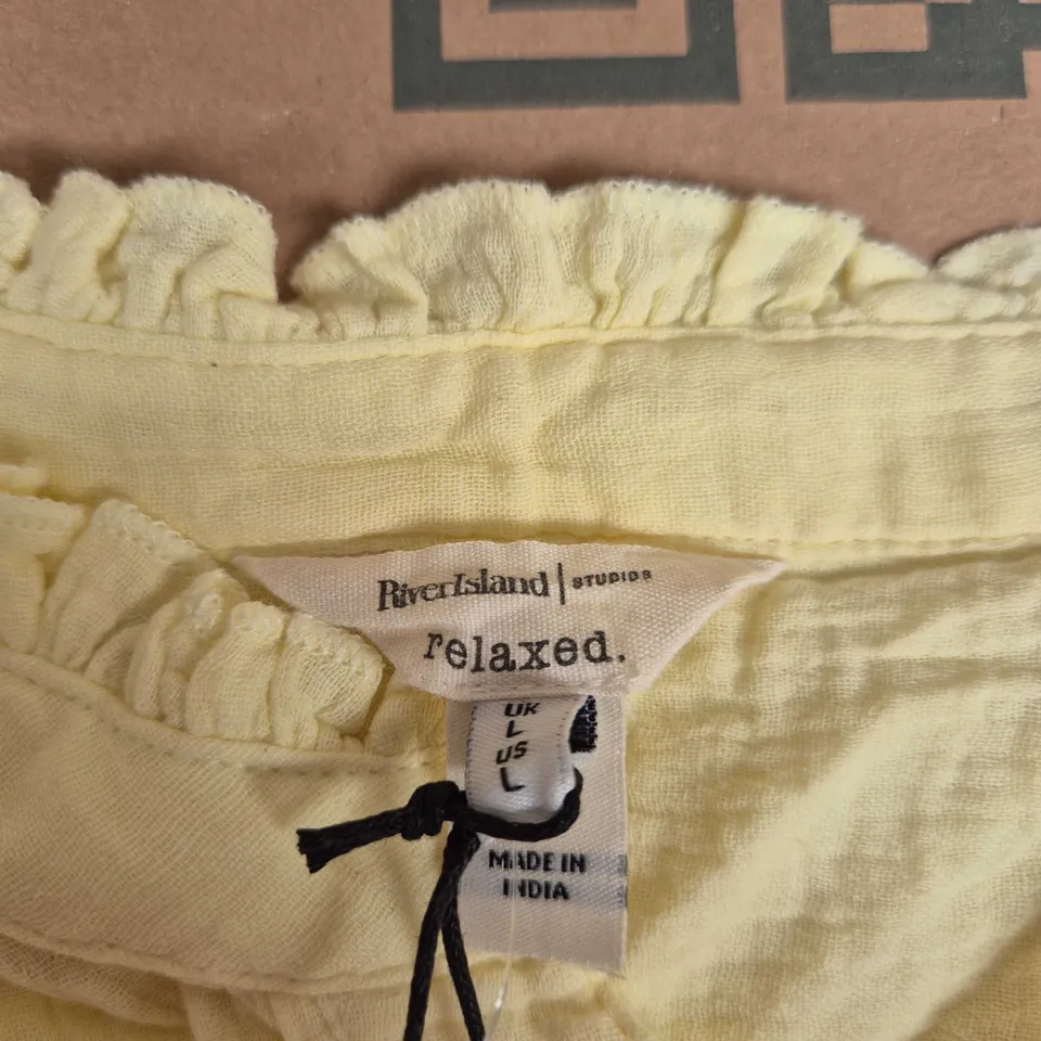RIVER ISLAND STUDIOS RELAXED YELLOW BLOUSE – UK L