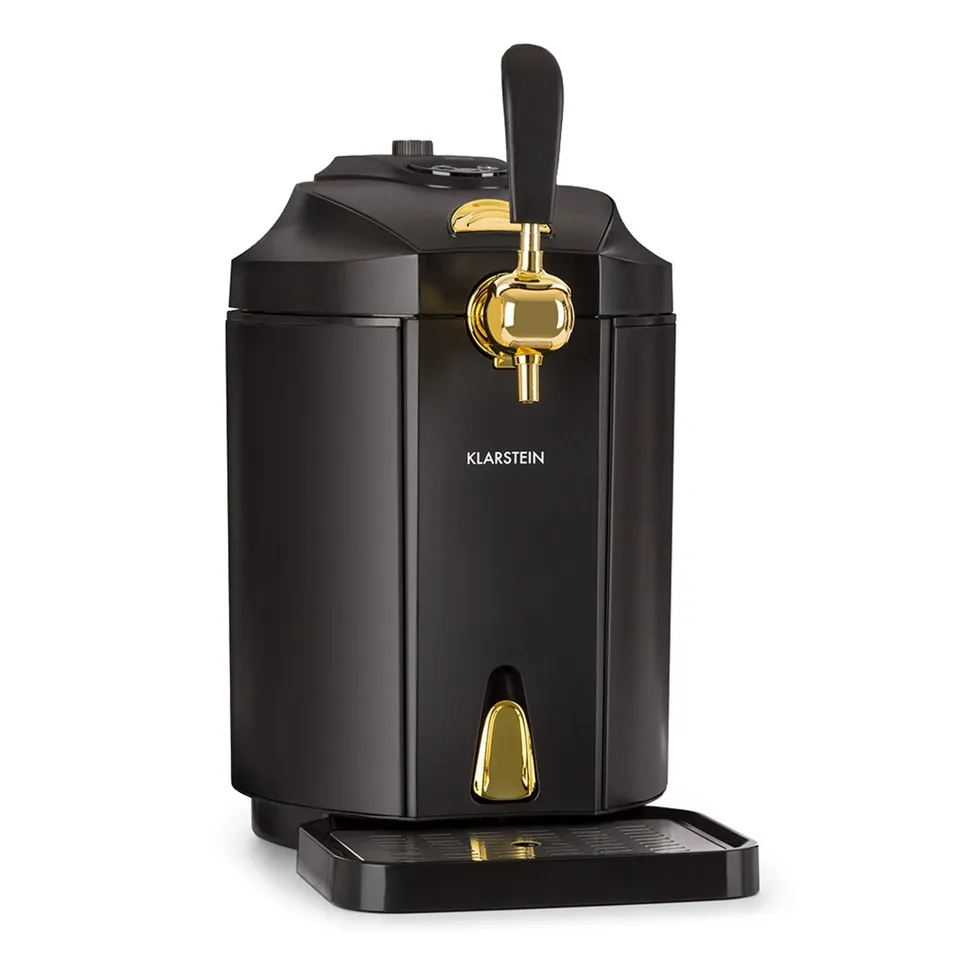 BOXED KLARSTEIN SKAL 2-12°C COOLING 5L BEER DISPENSER BLACK/GOLD