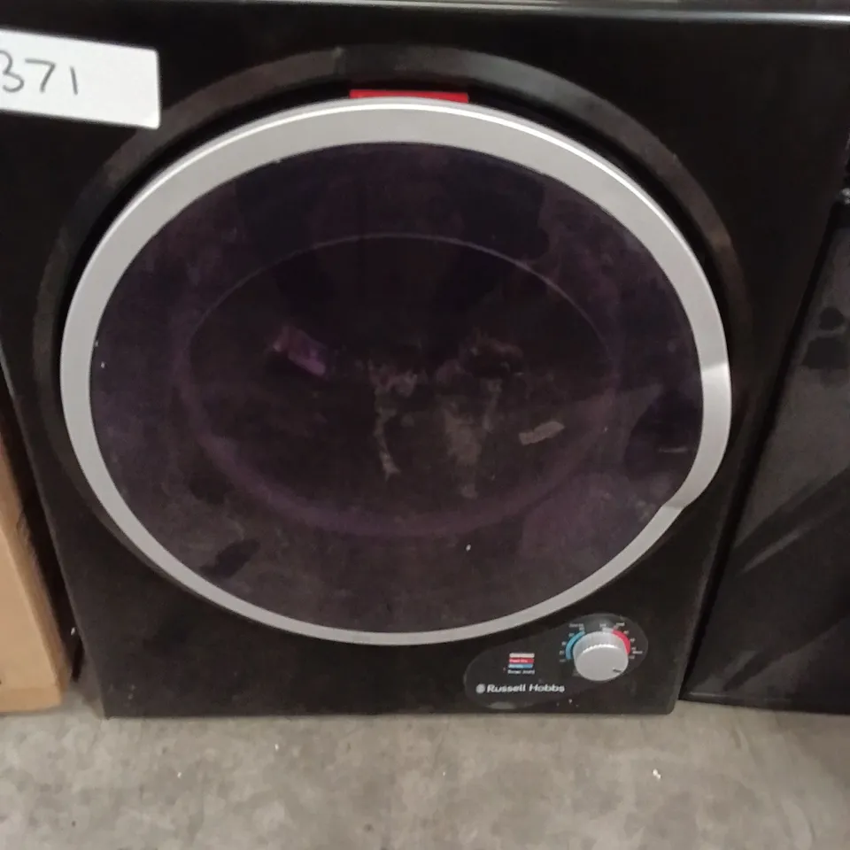 UNBOXED RUSSELL HOBBS RH3VTD800B BLACK 2.5KG COMPACT MINI VENTED TUMBLE DRYER, PORTABLE, FREESTANDING TABLE TOP DRYER WITH 3 HEAT SETTINGS SMALL