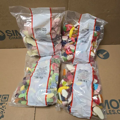 7 BAGS OF SWEETS TO INCLUDE JELLY MIX, CANDY CHOC ASSORTMENT, MARSHMALLOWS, ETC