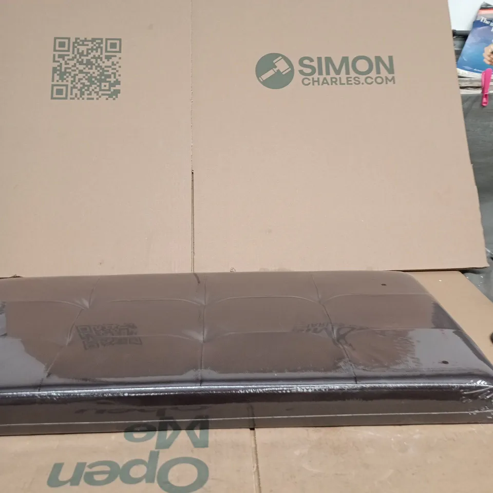 FAUX LEATHER FOLDABLE OTTOMAN – CHOCOLATE, BOXED (1 UNIT)