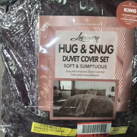 BAGGED HUG AND SNUG KINGSIZE PURPLE DUVET COVER SET