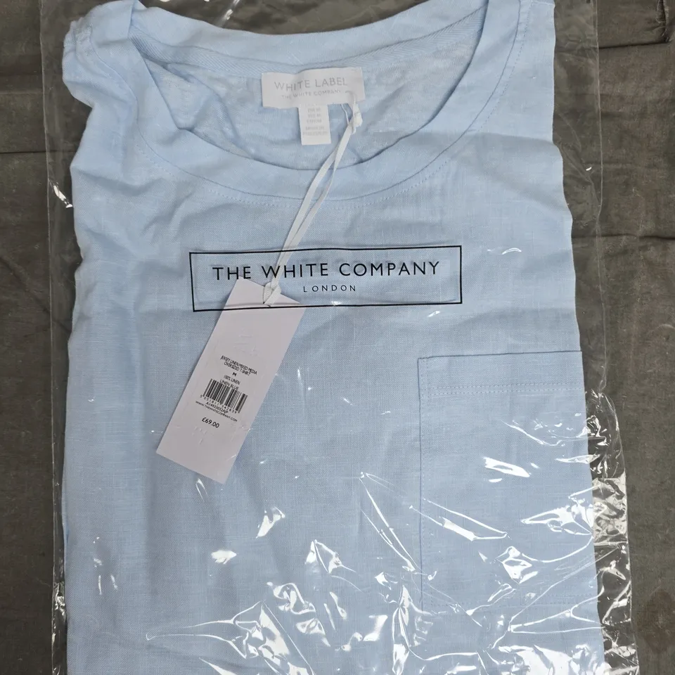 BAGGED THE WHITE COMPANY JERSEY LINEN MIXED MEDIA OVERSIZED T-SHIRT  -M