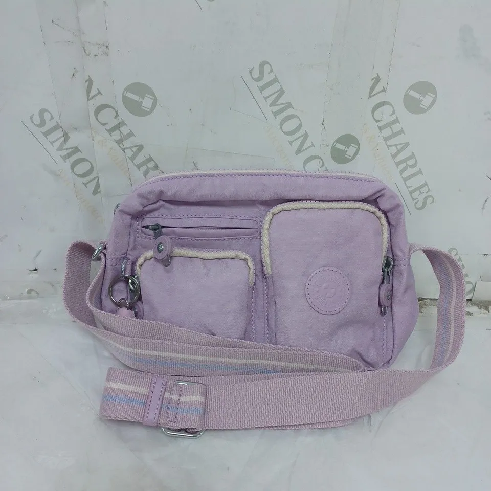 KIPLING LIVE LIGHT SMALL SHOULDER BAG MULTIPLE COMPARTMENTS WITH A GORILLA KEYRING LILAC