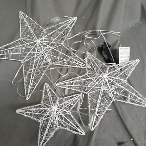 SET OF 3 TWINKLING STAR CHRISTMAS LIGHTS 