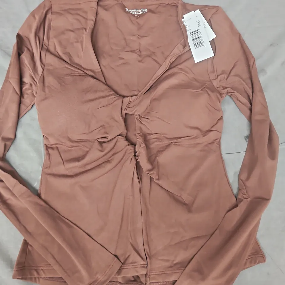 ABERCROMBIE & FITCH BROWN LONG-SLEEVE BODYSUIT SIZE SMALL