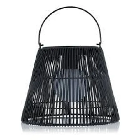 GARDEN REFLECTIONS 22CM RATTAN SOLAR LIGHT WITH HANDLE