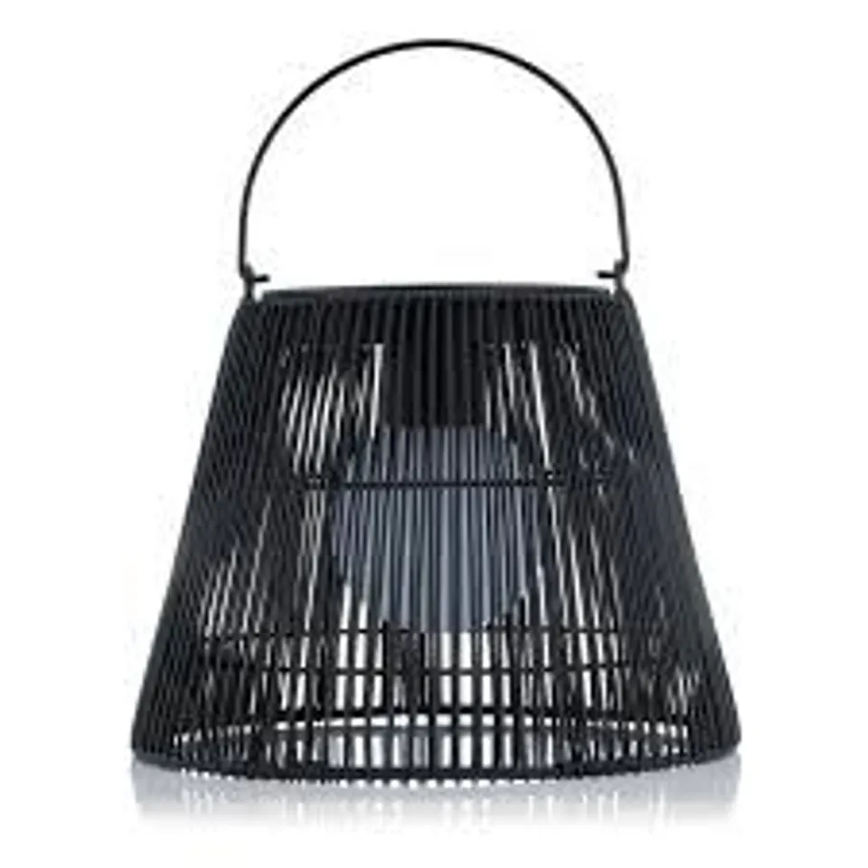 GARDEN REFLECTIONS 22CM RATTAN SOLAR LIGHT WITH HANDLE