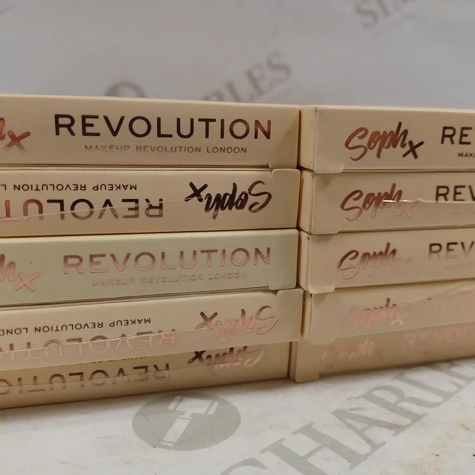 BOX OF APPROX 10 REVOLUTION MAKEUP SOPH X HIGHLIGHTER PALETTES
