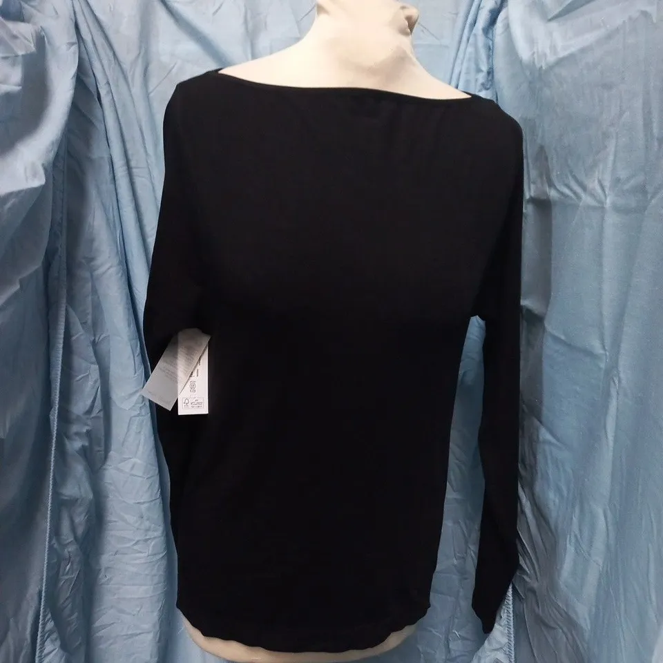 BOODY BASE LAYER BOATNECK LONG SLEEVE TOP – BLACK, UK SIZE L