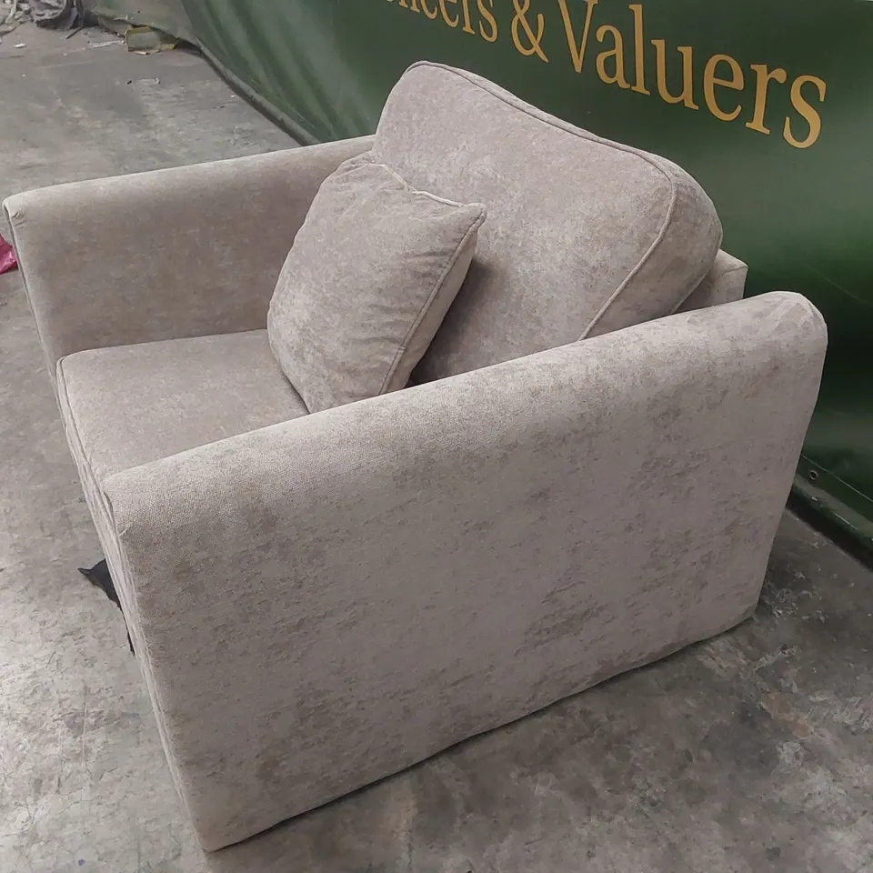 DESIGNER FABRIC UPHOLSTERED ARMCHAIR 