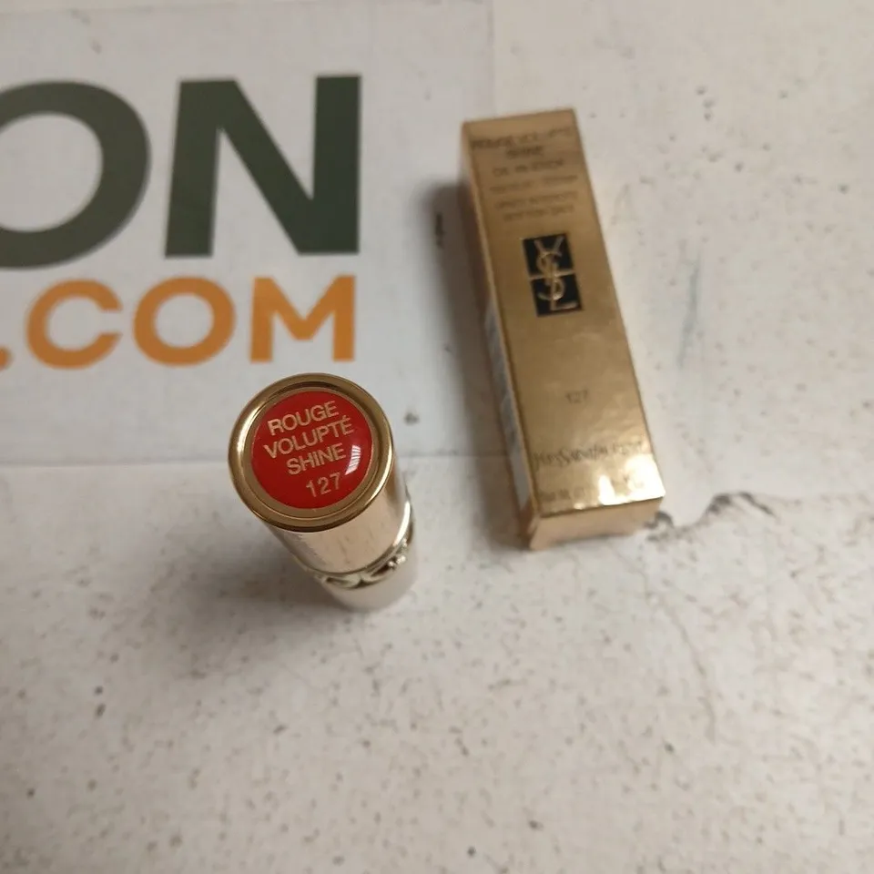 YVES SAINT LAURENT ROUGE VOLUPTÉ SHINE LIPSTICK – TESTER, SHADE 127