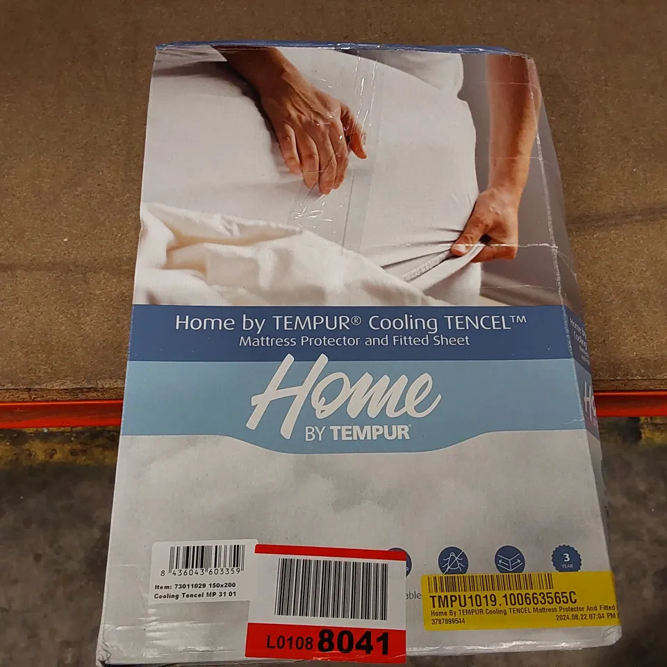 BOXED HOME BY TEMPUR COOLING TENCEL MATTRESS PROTECTOR AND FITTED SHEET - 150 X 200CM (1 BOX)